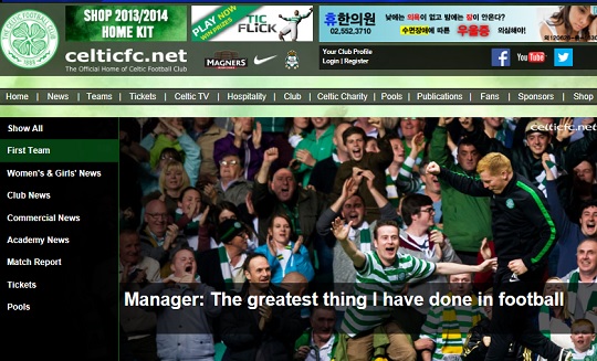 샤크테르 카라간디(카자흐스탄)을 누르고 유럽축구연맹(UEFA) 챔피언스리그 본선 무대를 밟은 셀틱(스코틀랜드). / 셀틱 홈페이지 캡처