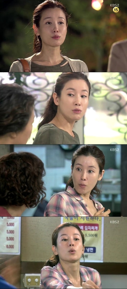 배우 이태란의 주말드라마 겹치기 출연의 우려가 현실로 나타나고 있다. 현재 이태란은 현재 KBS 왕가네 식구들과 SBS 결혼의 여신에 완전히 다른 캐릭터로 1시간 간격으로 출연 중이다. / KBS 2TV 주말드라마 왕가네 식구들 방송 캡처