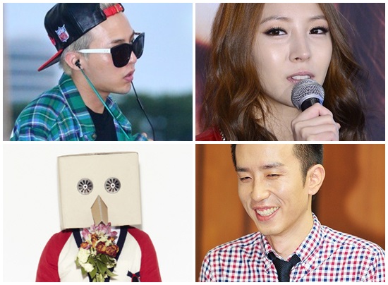 가수 지드래곤(왼쪽부터 시계방향), 보아, 유희열, 프라이머리 등이 MBC 무한도전 가요제에 출연한다. / 더팩트DB, 아메바컬쳐 제공