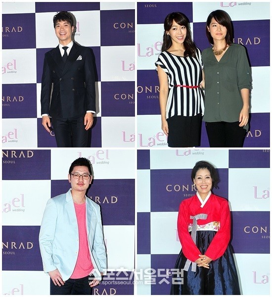 14일 오후 6시 서울 여의도에 있는 콘래드호텔에서 열린 제이의 결혼식을 축하하기 위해 참석한 방송인 박수홍, 가수 애즈원, 정훈희, 바비킴(왼쪽 위부터 시계 빙향)./이영훈 인턴기자