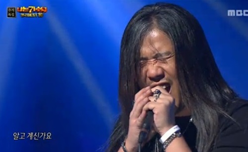 박완규가 나는 가수다에서 임재범의 고해를 불러 시청자들의 눈길을 사로잡았다. /사진 출처=MBC 방송 화면 캡처