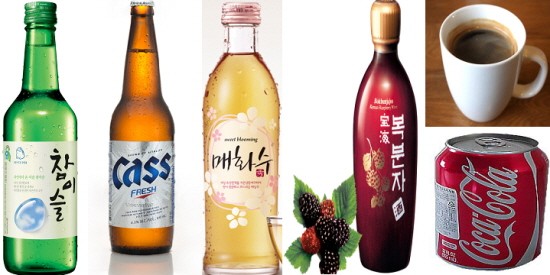 소주와 맥주부터 다양한 종류를 함께 섞어 새로운 폭탄주를 만들어보자.