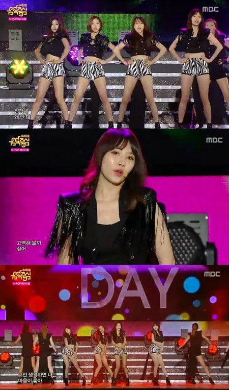 걸그룹 걸스데이가 21일 오후 방송된 MBC 쇼! 음악중심-K팝 페스티벌에 출연해 타이틀곡 여자 대통령을 열창했다./MBC 쇼! 음악중심-K팝 페스티벌 방송 캡처