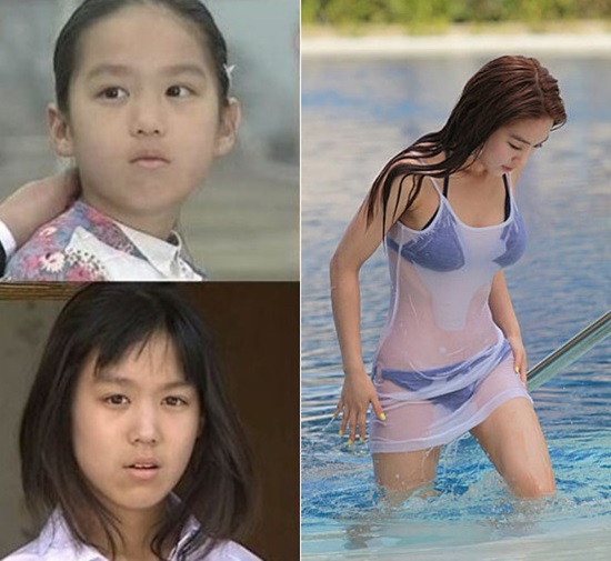 이른바 원빈 조카로 불렸던 김희정의 아역 배우 시절을 기억하는 팬들은 2011년 그의 성숙한 몸매가 드러나는 수영복 사진을 보고 놀라워했다. / 온라인 커뮤니티