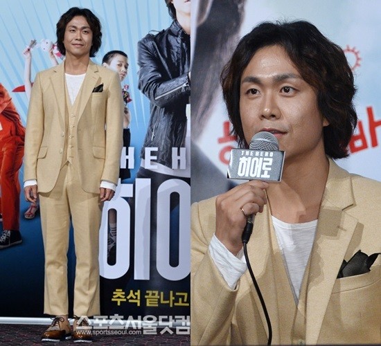 배우 오정세는 베이지 톤의 슈트에 하얀 이너로 깔끔함을 더했다. / 최진석 기자