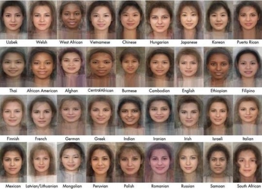 세계 여성 평균 얼굴으로 알려진 41개 국 여성들의 평균 얼굴 이미지. /사진=온라인 커뮤니티