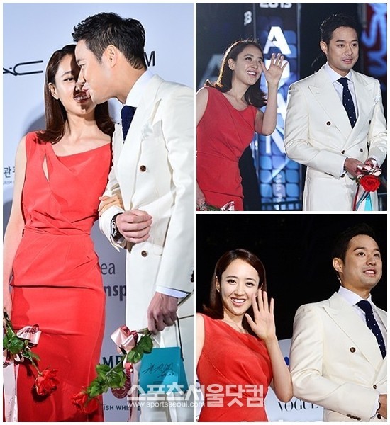 배우 김민정과 천정명이 4일 오후 부산 해운대구 중동 해운대에서 열린 제18회 부산국제영화제 APAN 스타로드에 참석하고 있다./최진석 기자