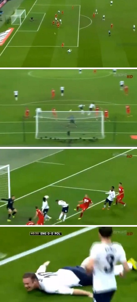 잉글랜드의 해결사 웨인 루니가 16일 오전(한국시각) 런던 웸블리 스타디움서 열린 2014 브라질 월드컵 유럽예선 조별리그 H조 최종전 폴란드와 홈 경기서 천금 같은 헤딩 선제 결승골을 터뜨리고 기쁨이 세리머니를 펼치고 있다. / 유튜브 영상 캡처