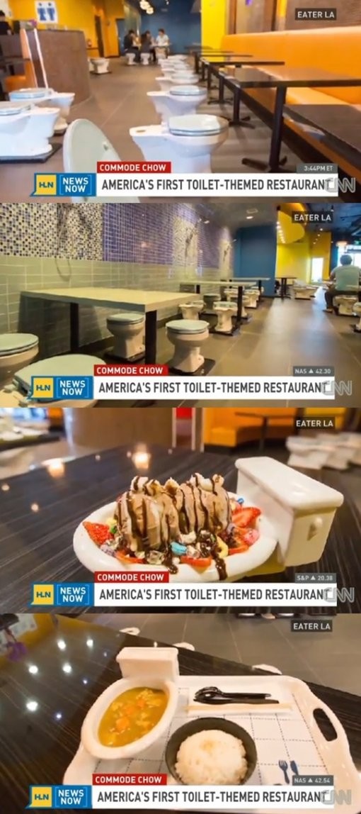 미국 화장실 레스토랑이 네티즌 사이에서 화젯거리다. / CNN 보도화면