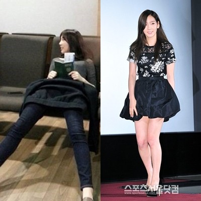 태연 다리 길이 사진이 화제다. / 태연 인스타그램, 더팩트 DB