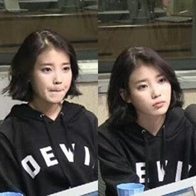 아이유 단발 변신 모습이 보이는 라디오를 통해 공개됐다. / SBS 파워FM 장기하의 대단한 라디오 보이는 라디오 방송 캡처