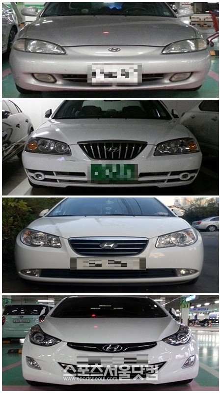 현대자동차의 아반데는 지난 1995년 이후 지금까지 모델명을 유지해 오고 있다. 1세대 아반때, 아반떼XD, 아반떼HD, 아반떼MD(위쪽부터)