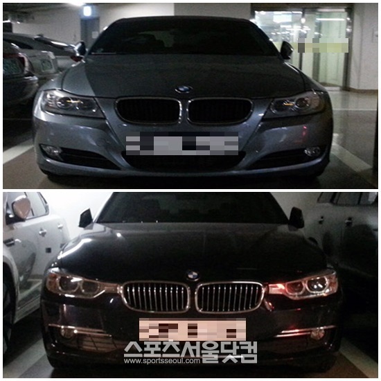 BMW 디자인의 상징인 콩팥 모양의 키드니 그릴을 적용한 BMW3시리즈 5세대(위쪽)와 6세대 앞 모습