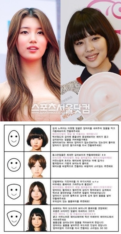 얼굴형별 헤어스타일이라는 제목의 글이 누리꾼들의 호응을 얻고 있다. /온라인 커뮤니티, 더팩트 DB