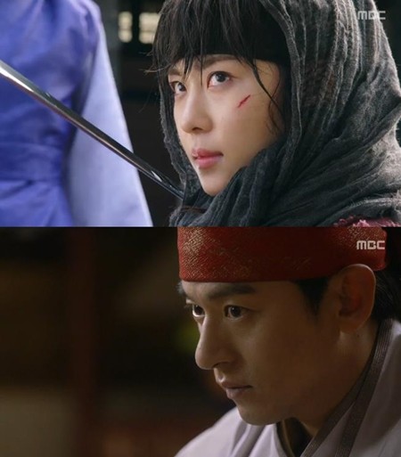 28일 오후 방송된 MBC 월화드라마 기황후에서 승냥(하지원 분)의 정체를 알아챈 왕유(주진모 분)가 소금을 도둑질하는 승냥 일행을 기습했다./MBC 기황후방송 캡처