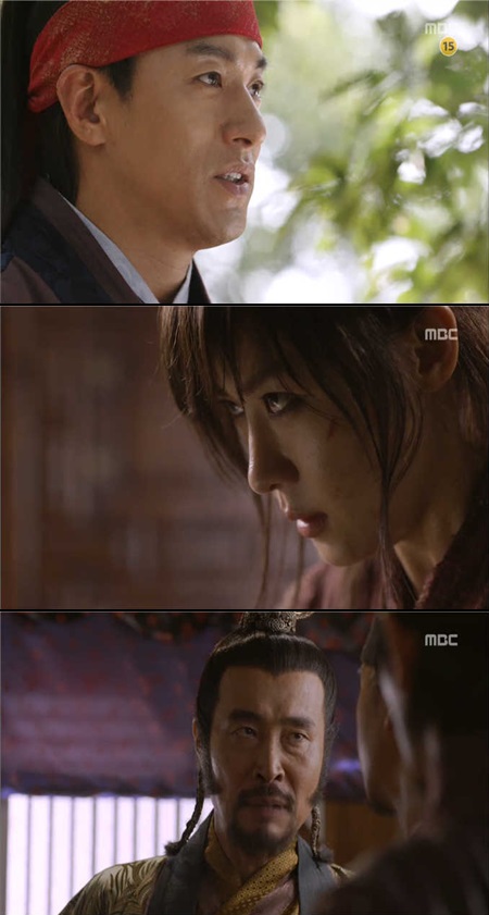 기황후 2회에서 주진모, 하지원, 이재용(위쪽부터) 등 주요 인물들 사이 수싸움은 시청자들에게 생각할 틈도 주지 않을 정도로 빠르게 전개돼 아쉬움을 남겼다./ MBC 기황후 방송 캡처