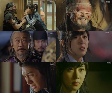 12일 오후 방송된 MBC 월화드라마 기황후에서 기승냥(하지원 분)은 억울하게 죽음을 맞이한 아버지를 보며 복수를 다짐했다./MBC 기황후방송 캡처
