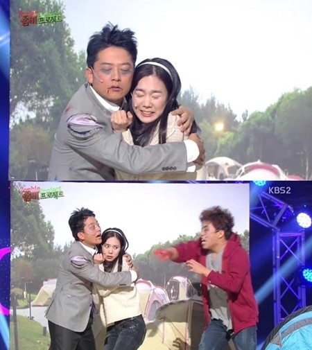 KBS2 개그콘서트의 인기 코너 좀비 프로젝트가 코너 시청률 1위에 올라 눈길을 끌고 있다./KBS2 개그콘서트 방송 화면 캡처