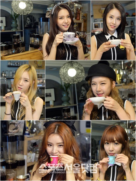 재이,린지, 체스카, 혜미, 차오루, 예지(왼쪽 위부터 시계방향)으로 이뤄진 피에스타는  커피의 매력에 푹 빠진듯 했다. / 문병희 기자