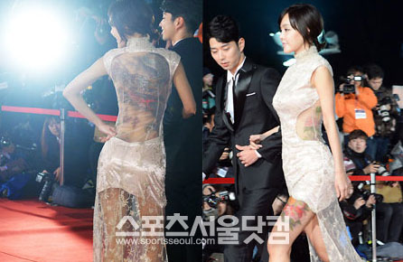 김선영의 화려한 타투 패션이 화제를 모으고 있다. / 이효균, 문병희 기자