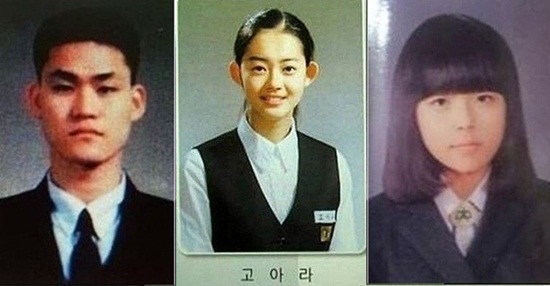 본판 보존 3인방 김성균(왼쪽) 고아라(왼쪽에서 두 번째) 도희(오른쪽)의 졸업사진이 공개됐다. /온라인 커뮤니티