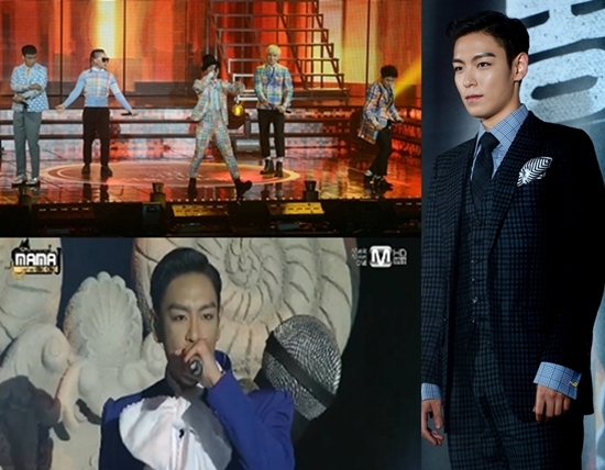 그룹 빅뱅의 탑은 독특한 카리스마로 음악과 연기에서 자신만의 매력을 보여주고 있다./더팩트DB, 최진석 기자, 케이블채널 Mnet MAMA 방송 화면 캡처(왼쪽, 아래)