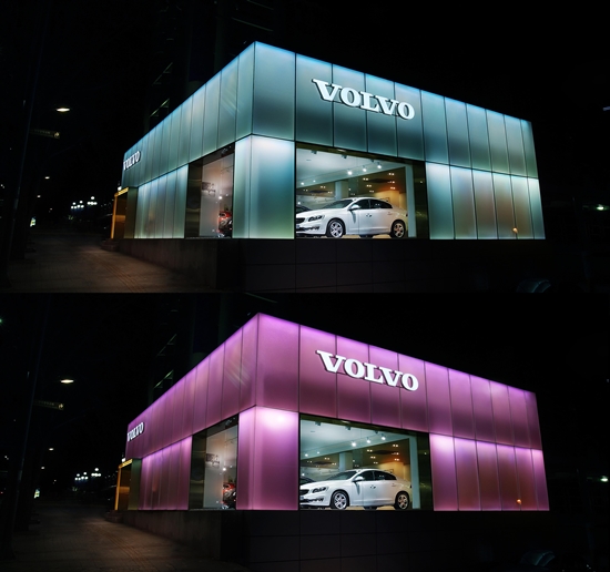 볼보자동차가 아시아 처음으로 새로운 전시장 콘셉트를 도입한 용산 전시장을 16일 개장했다./볼보자동차코리아 제공