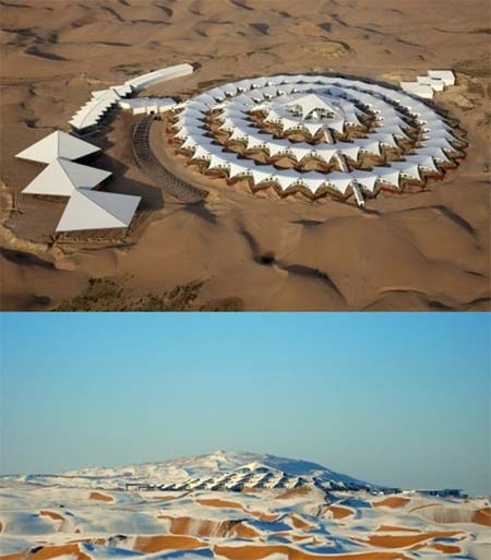 중국 사막호텔이 눈길을 끌고 있다. / 온라인 커뮤니티