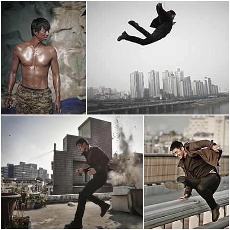 용의자는 공유의 과감한 액션 연기가 빛나는 작품. 공유는 이를 위해 3개월 동안 닭가슴살과 달걀만 먹으면서 몸을 만들었다./영화 스틸컷