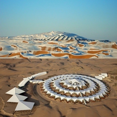 중국 사막호텔이 누리꾼들의 시선을 모았다. / 온라인 커뮤니티