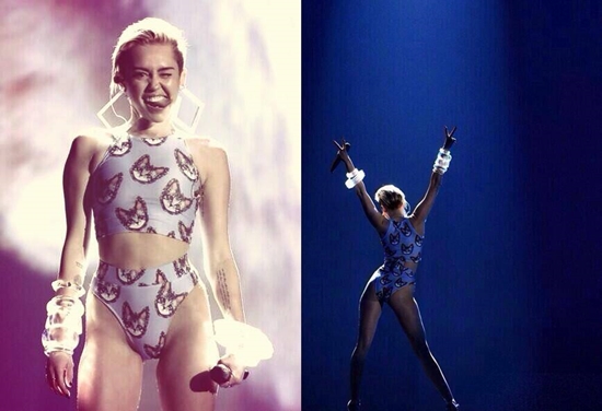 파격적인 퍼포먼스와 의상으로 이슈 메이커가 된 마일리 사이러스./마일리 사이러스 페이스북