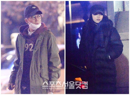 정경호(왼쪽)와 수영이 데이트를 즐기는 장면이 확인된 가운데, 연예계 지인들은 은연 중에 두 사람의 관계를 시사해 눈길을 끌고 있다./배정한·문병희 기자