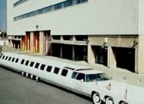 차량 길이만 30m에 달하는 리무진이 누리꾼의 관심을 끌고 있다. / 유튜브 캡처