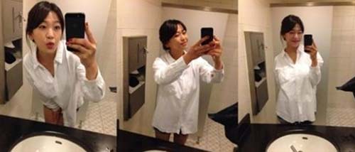 초사랑 장슬기가 셀카를 화장실에서 찍어 눈길을 끌고 있다. / 장슬기 페이스북