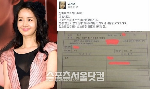 김가연이 자신에 대해 모욕적인 댓글을 올린 악플러 21명을 고소했다. / 이새롬 기자, 김가연 페이스북