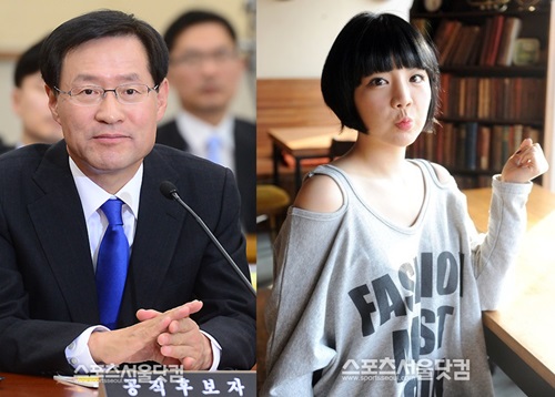방송인 에이미와 현직 검사의 스캔들에 김진태 검찰총장(왼쪽)이 엄중 처벌을 지시했다.