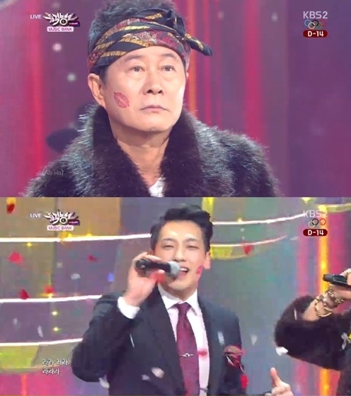 비진아(비·태진아)가 라송 합동무대를 펼쳐 보여 주목받고 있다. / KBS 방송화면