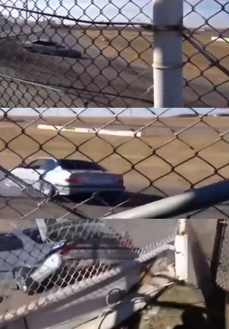 드리프트 도중 중심을 잃는 자동차가 찍힌 동영상이 누리꾼의 관심을 끌고 있다. / 유튜브 캡처