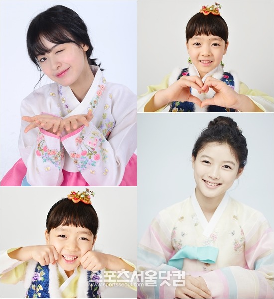 여러분~2014년 새해 기념 애교입니다. 배우 지우 강지우 김유정이 고운 한복을 차려입고 저마다 개성있는 포즈로 <더팩트> 독자들에게 새해 인사를 하고 있다./배정한-남윤호 기자, 싸이더스 제공