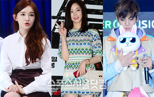 강민경(왼쪽)이 이유비-종현(오른쪽)의 열애 보도에 오작교로 지목되자 조심스러운 반으을 보였다. /이새롬 남윤호 기자