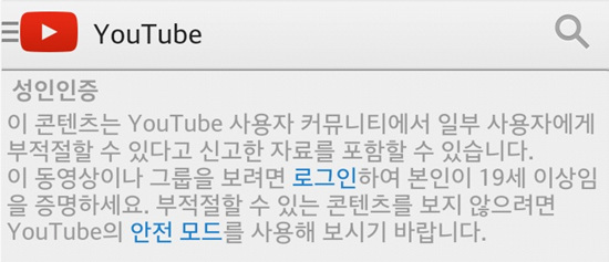 유튜브는 성인 콘텐츠에 대해 자체적 신고 기능이 있다고 밝혔다.