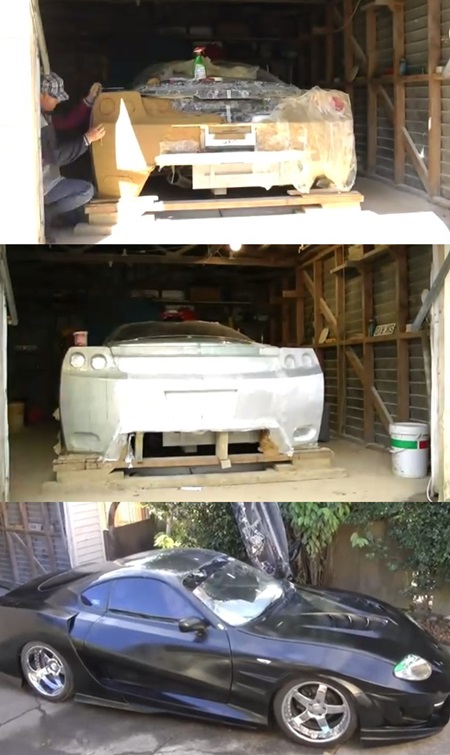 진흙으로 콘셉트카를 만드는 장면이 담긴 동영상이 누리꾼들의 관심을 모으고 있다. / 유튜브 캡처