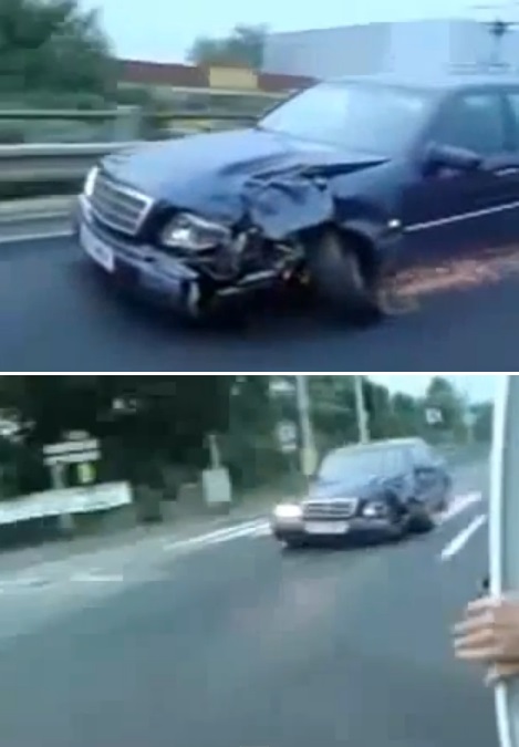 최근 유튜브에 한쪽 바퀴가 고장난 상태에서도 고속으로 질주하는 영상이 올라와 화제다./ 유튜브 영상 캡처