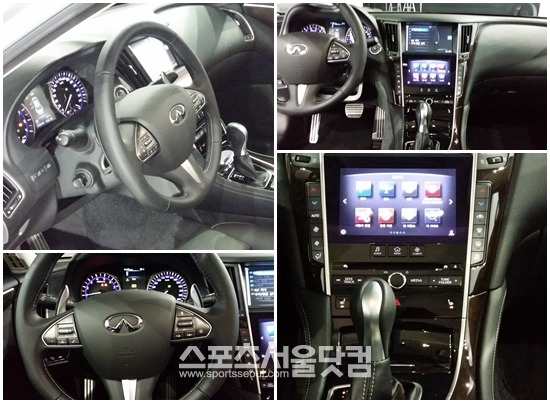 인피니티 Q50은 정교한 알루미늄 실내 트림 또는 메이플 우드 트림을 적용해 한층 더 고급스러운 분위기의 내부 디자인을 구현했다.