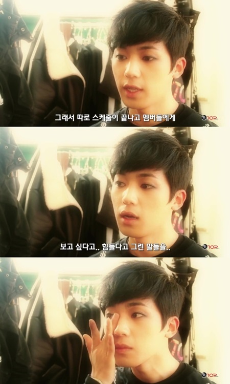 틴탑의 막내 창조가 월드 투어 서울 공연을 앞두고 진행된 인터뷰에서 멤버들에 대한 애정을 표현하며 눈물을 흘렸다. / 티오피 미디어 제공