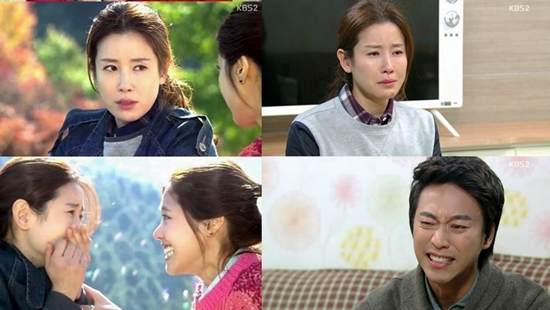 왕가네 식구들에서 이태란은 왕호박 캐릭터를 맡아 자연스러운 눈물연기로 시청자들의 눈물샘을 자극했다./KBS2 왕가네 식구들방송 캡처