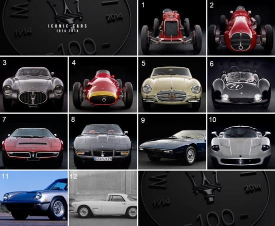 마세라티가 다음 달 2일까지 페이스북에서 100년의 역사를 빛낸 12종의 차 중 최고의 아이코닉 카를 뽑는 이벤트를 진행한다./마세라티 제공