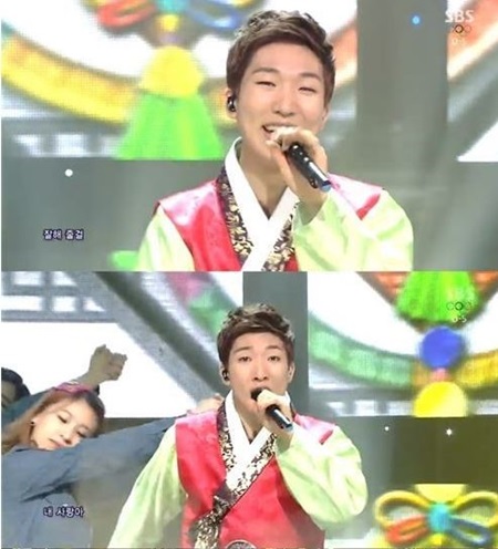 인우기획과 계약하고 야야야를 발표한 양지원은 SBS 인기가요에 출연해 신나는 무대매너로 주목받았다. / SBS 인기가요 방송 캡처