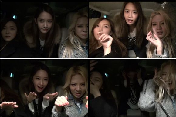 소녀시대가 밴 안에서 춤을 추고 있다. / 소녀시대 공식 홈페이지 영상 캡처