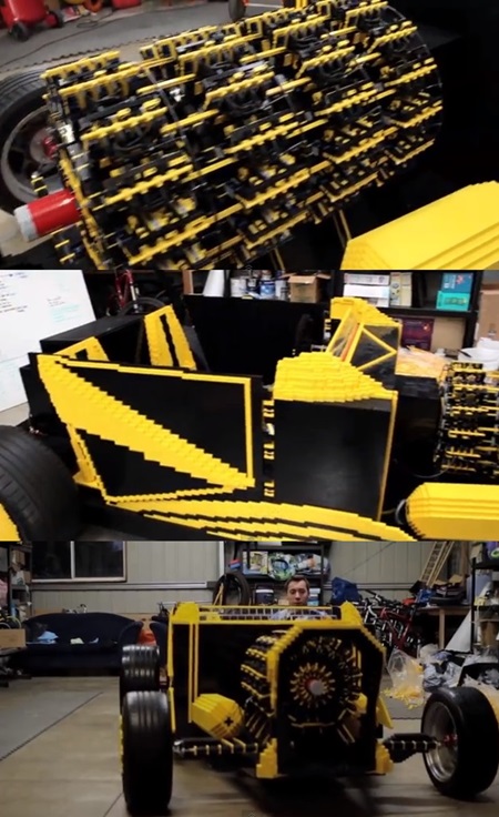 레고로 만든 자동차가 누리꾼의 관심을 끌고 있다. / 유튜브 캡처